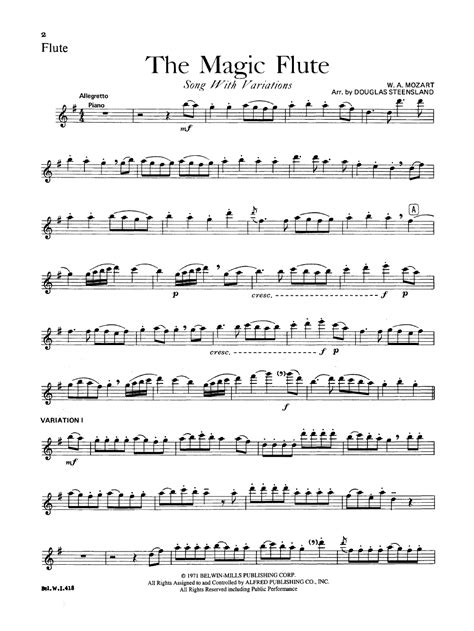 The Magic Flute Sheet Music for Solo Performers: A Showcase of Skill